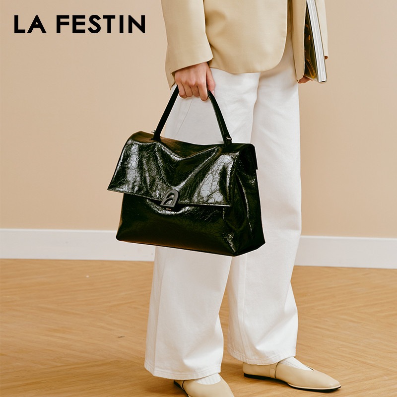 LA FESTIN 2024 New Leather Bag Large Capacity Bags Shoulder Crossbody Bag Women's bag Fashion