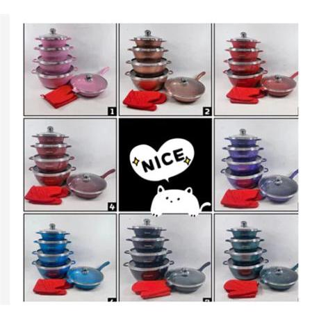 DESSINI 12S COOKWARE SET-MIX COL PANCI DESSINI SET / PANCI MASAK ANTI LENGKET