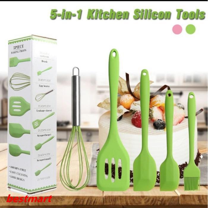 Spatula Cooking 5in1 Silikon 5 Piece Baking Props Silikon