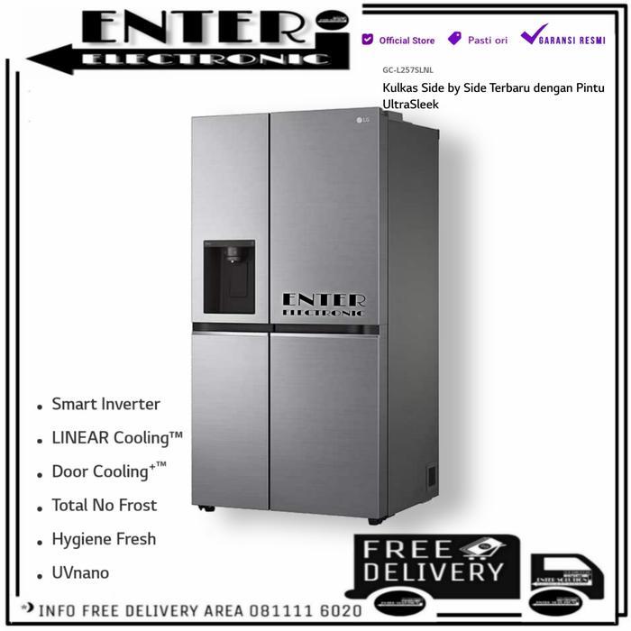 LG GCL257SLNL - KULKAS LG SIDE BY SIDE DISPENSER 674L 617L GC L257SLNL