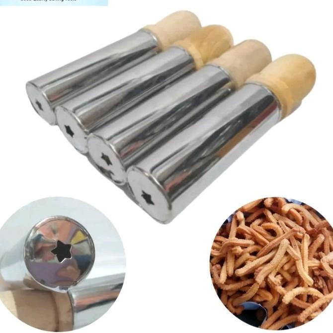Cetakan Kue Akar Kelapa Stainless Cetakan akar kelapa dorongan kayu