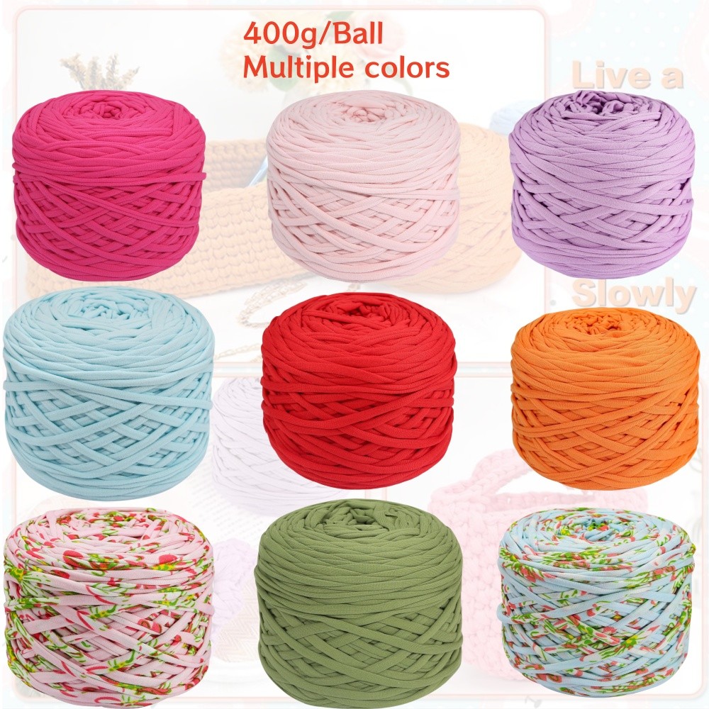 400G/Pc Thick Knitting Yarn T Shirt Yarn Elastic Fabric Cloth For Hand Diy Bag Blanket Cushion