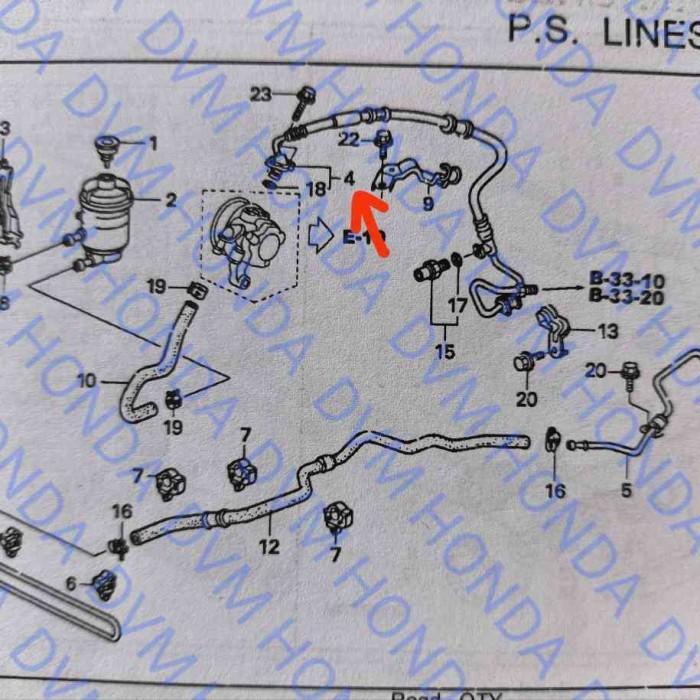Hose/Selang Power Steering High Pressure Original Odyssey Rb1