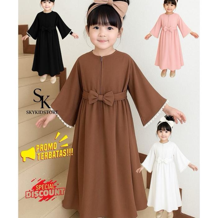 TERLARIS Gamis abaya khalisa anak perempuan usia 1-8 tahun