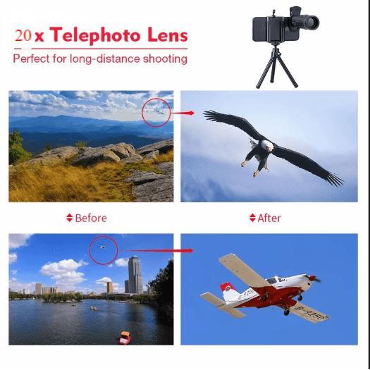 Telepon Luxy Zoom 20X Tele Tele Tele Zoom Hp Zoomuniversal 28X25 Ponsellensa Hd Lensa Kamera Zoom