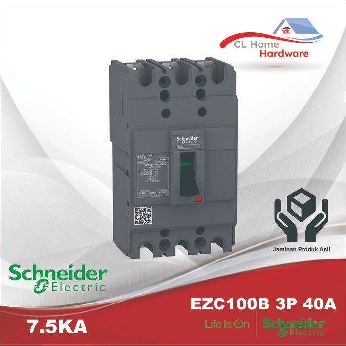 Mccb Schneider Easypact Ezc100B 3P 40A 3 Phase 40 Ampere Original