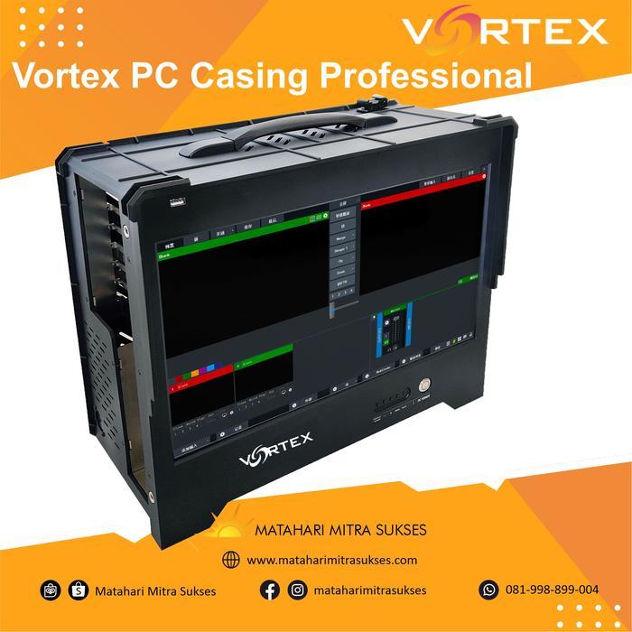 VORTEX PC Casing Professional include Monitor 17,3 inch Full HD & Sound Card For VMix