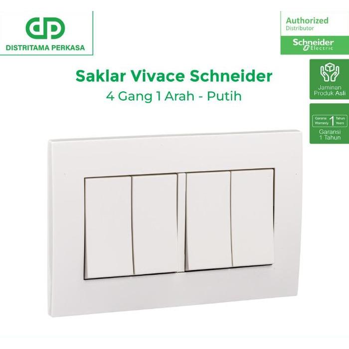 Broco Sch - Vivace Saklar 4 Gang 1 Arah White - Kb34_1_We_G3