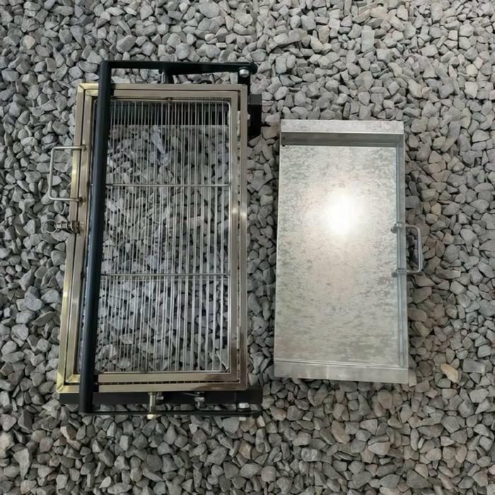 Alat pemanggang ayam/ikan Desain berputar lipat panggangan arang komersial kapasitas besar kustom