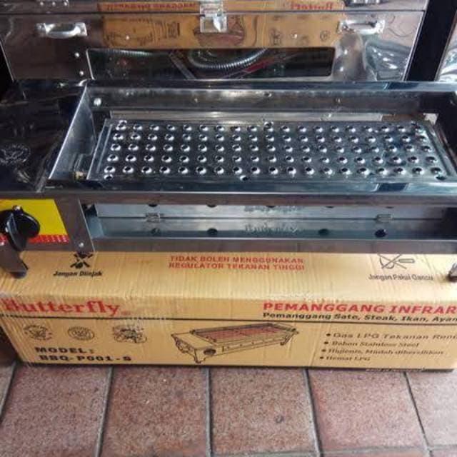 kompor panggangan/ kompor bakaran sate butterfly stainless gas