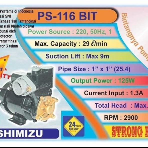 Pompa Air Shimizu Ps 116 Bit Ps-116Bit Ps116Bit Manual 125Watt