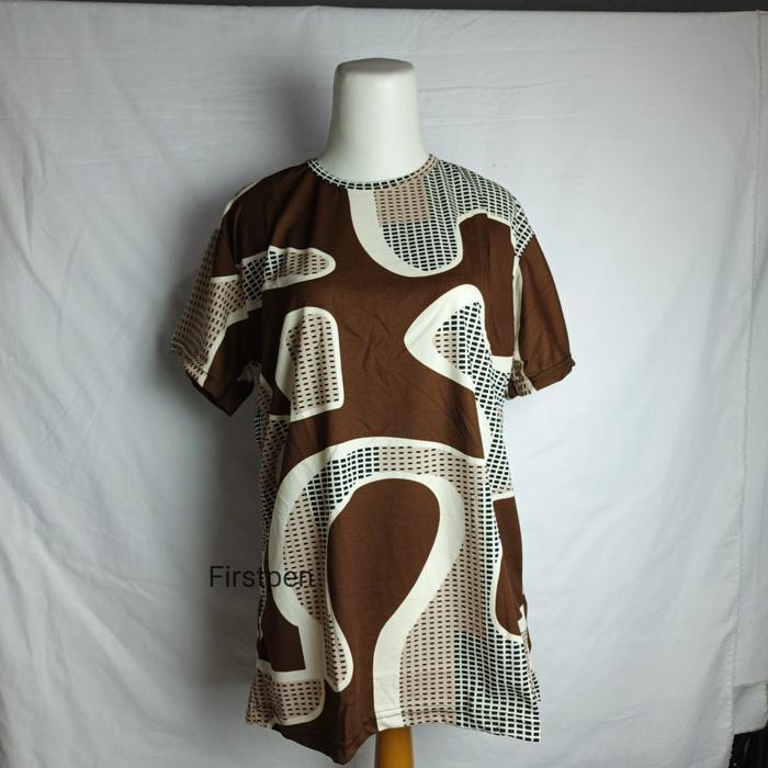 Kaos Motif Lengan Pendek Wanita