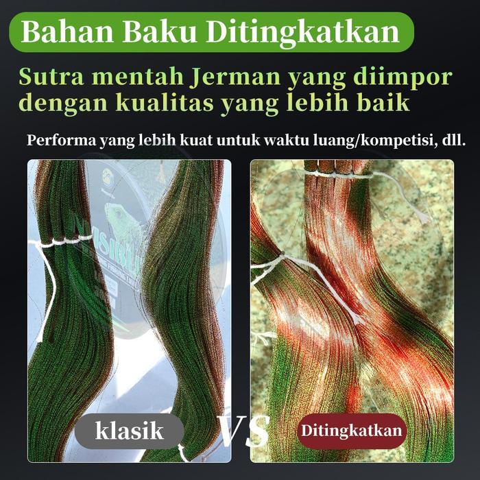 Monofilament 300M Super Speckle Tak Terlihat Gradien Maroon Lanjutan Tali Pancing Bionik Nilon Yang