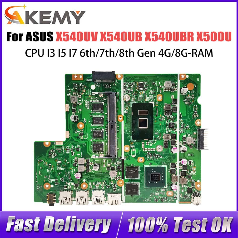 Laptop Motherboard For Asus X540 X540Ub X540Ubr X500U X543U R540U P540U F540U A540U K540U Cpu I3 I5