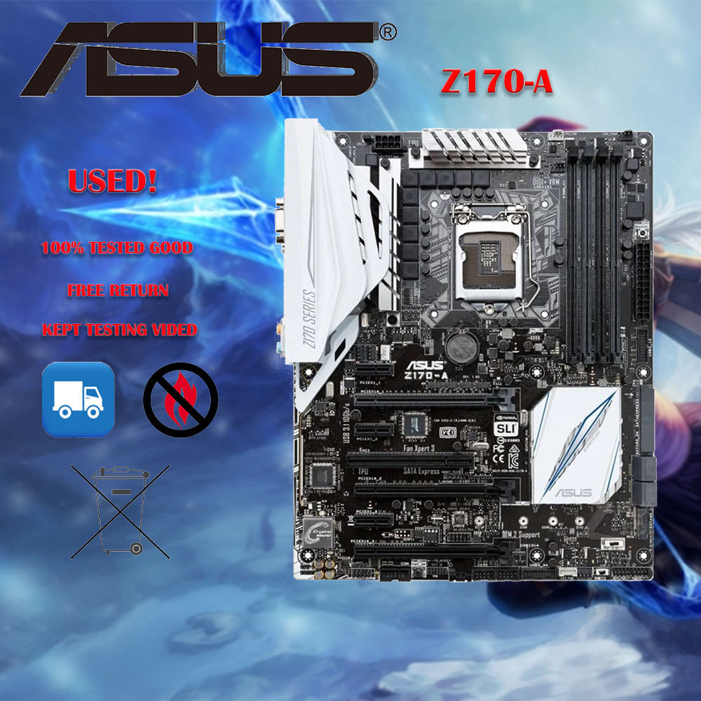 Asus Z170-A Desktop Motherboard Z170 Socket Lga 1151 I7 I5 I3 Ddr4 64G 3 Usb3.0 Atx On Sale