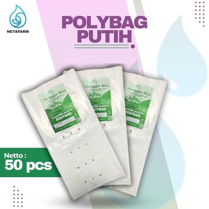 POLYBAG PUTIH MONGGO MAS Uk 40/20x40 - 1 Pack=50 lembar