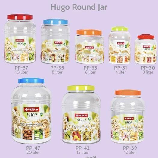 Lion Star Hugo Round Jar (3Lt) / (4 Lt) / Toples Kerupuk Kedap Udara /Toples Kerupuk Lion Star Bulat