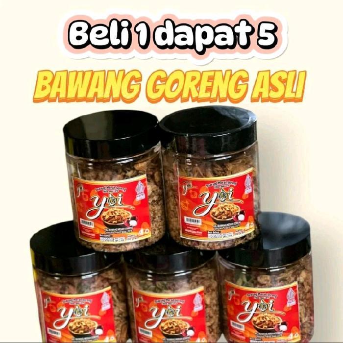 Bawang Goreng Isi 5 Toples Lebih Hemat/ Yoi Pusat Bagor/Asli Bawang Goreng Kemasan Toples 100Gram