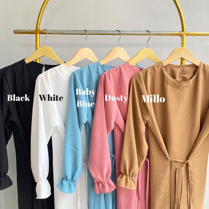 Pola Wear Zavira Tunik Tali Crinckle Premium / Atasan Wanita Lengan Panjang Multiways Muslim