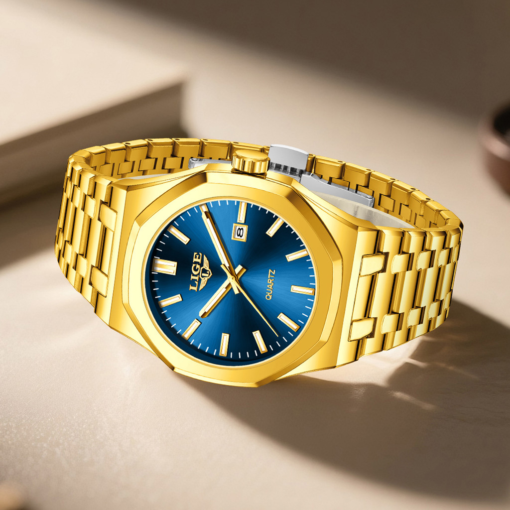 LIGE WATCH FOR MEN ORIGINAL TOP BRAND LUMINOUS DATE STAINLESS STEEL MEN'S WRISTWATCH CLASSIC