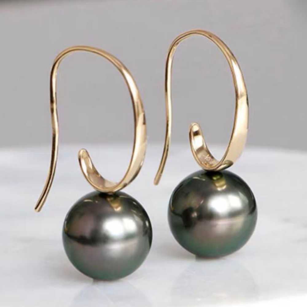 Fashionable huge 16MM Peacock Blue Shell Pearl Earrings 18K Wedding Jewelry Women Eardrop Dangling