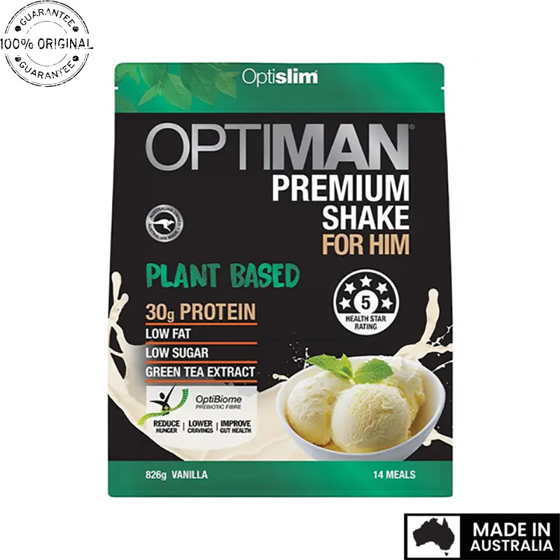 Aussie Original Optislim Optiman Plant Based Shake Vanilla 826g