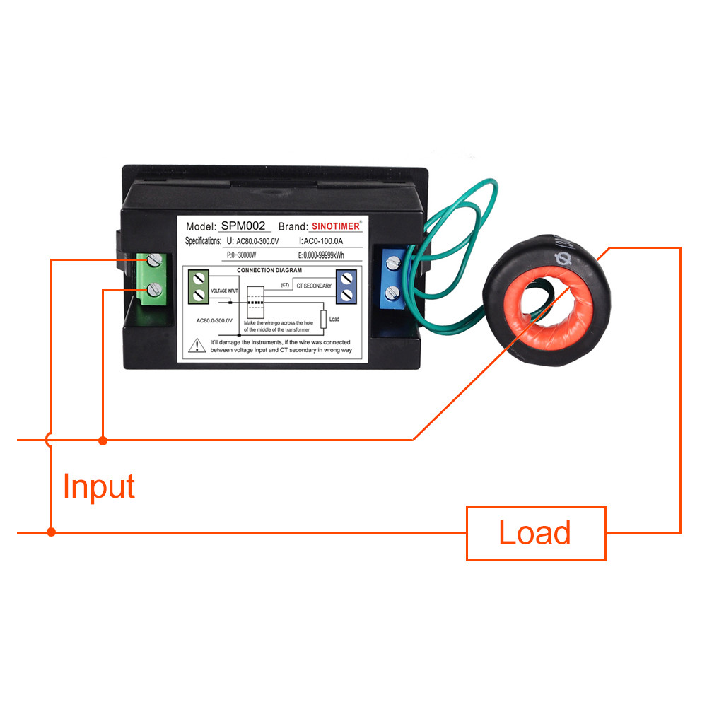 HD LCD Display Panel Meter Energy Watt Meter with Voltmeter Ammeter Power Meter AC Multimeter