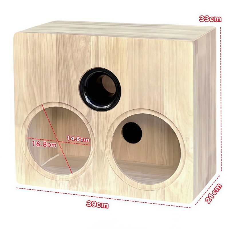 6.5-inch Integrated Speaker Empty Box,DIY Dual Speaker Box,1Piece Wooden Speaker Housing,Full