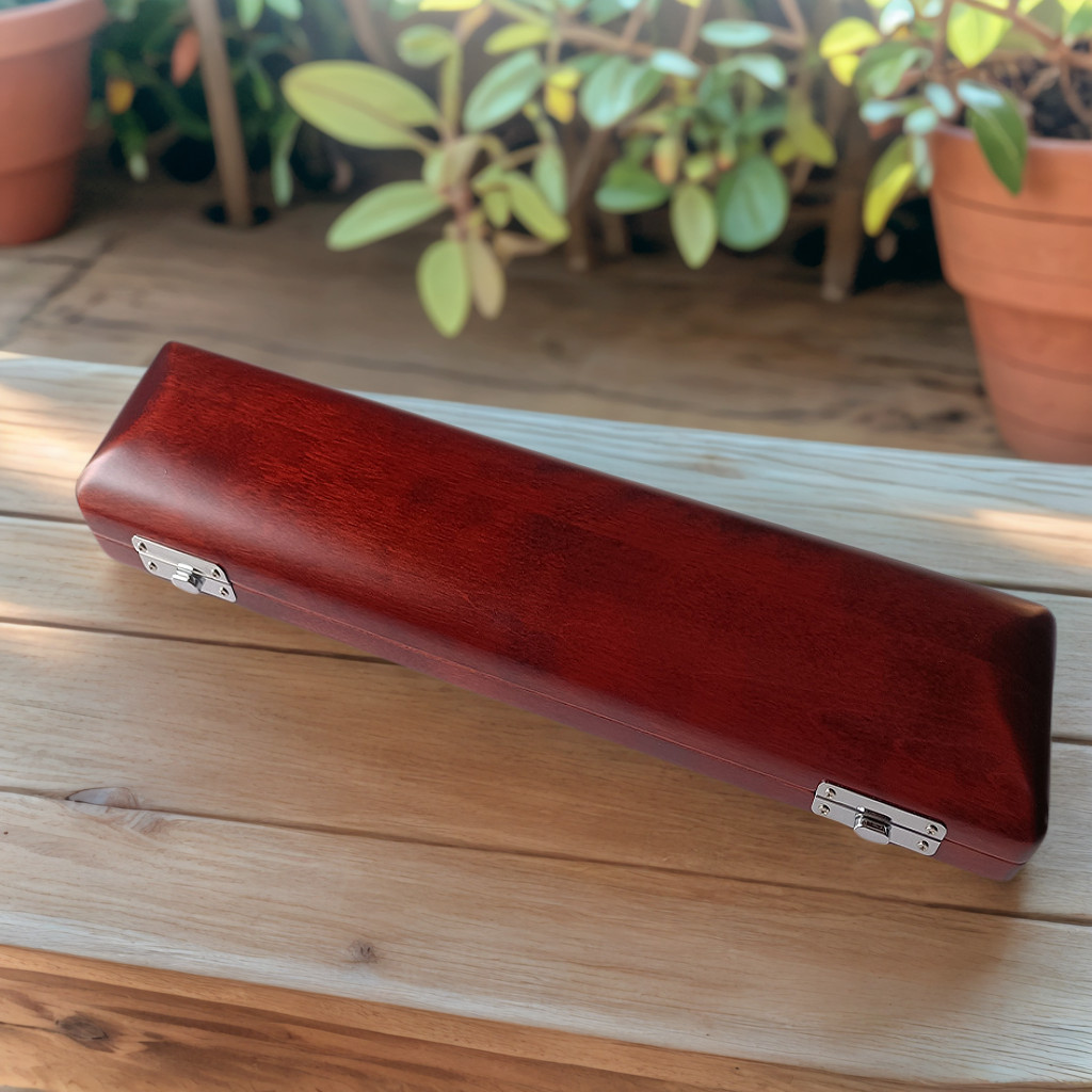 High Quliaty 17 Hole Flute Case Maple Wood B foot Flute Hard Case Portable Maple Wood Flute Case For