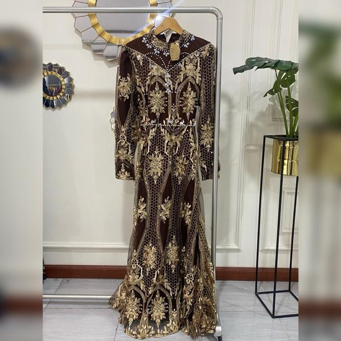 Anggita Gamis V.14 Tille Bordir Payet Wanita Muslim Hijab Pesta