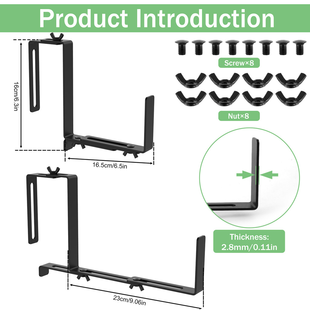 2PCS ADJUSTABLE PLANTER BOX BRACKETS WINDOW BOX BRACKETS STURDY HEAVY DUTY PLANTER BOX HOLDER
