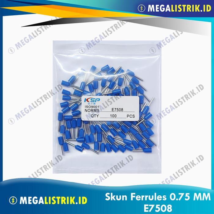 KSP Skun Kabel Ferrules 0.75mm E7508 ( 100 Pcs ) / Cable Lug Ferules 0.75 mm E-7508