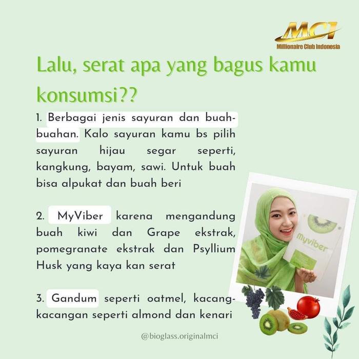 Terbaru MyViber Myfiber MCI Pelangsing dan Detox Fiber Herbal Diet Rasa Kiwi Ready