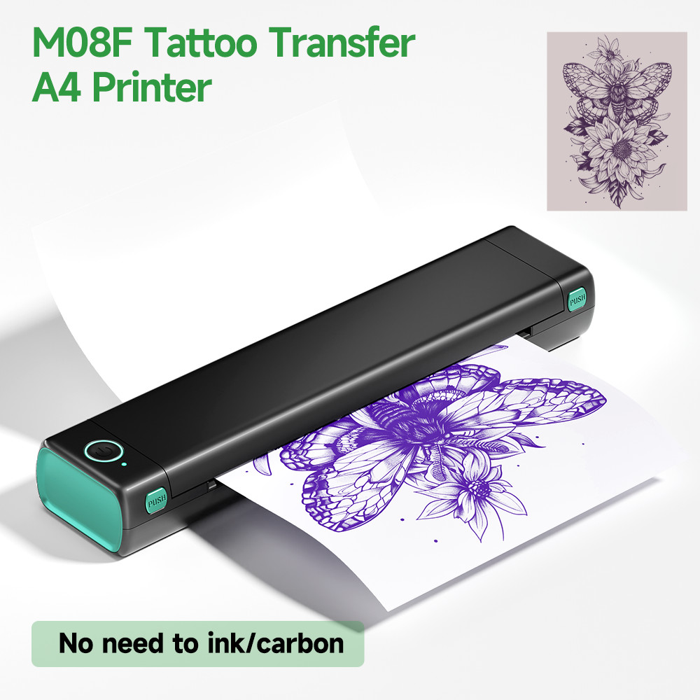 PHOMEMO M08F A4 PORTABLE PRINTER THERMAL BLUETOOTH WIRELESS TATTOO STENCIL INKLESS PRINTER PHOTO PDF