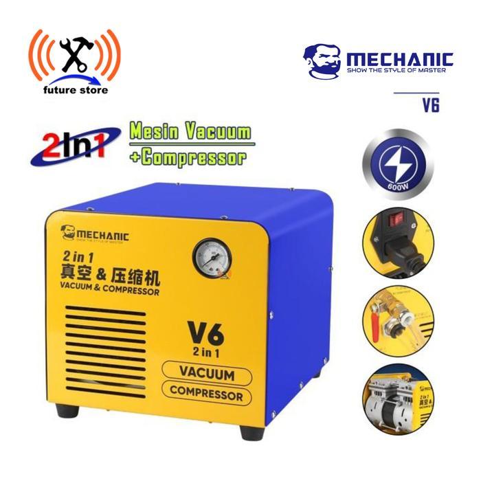 MECHANIC V6 Mesin Vaccum Compressor - Vakum Kompresor 2In1 Original
