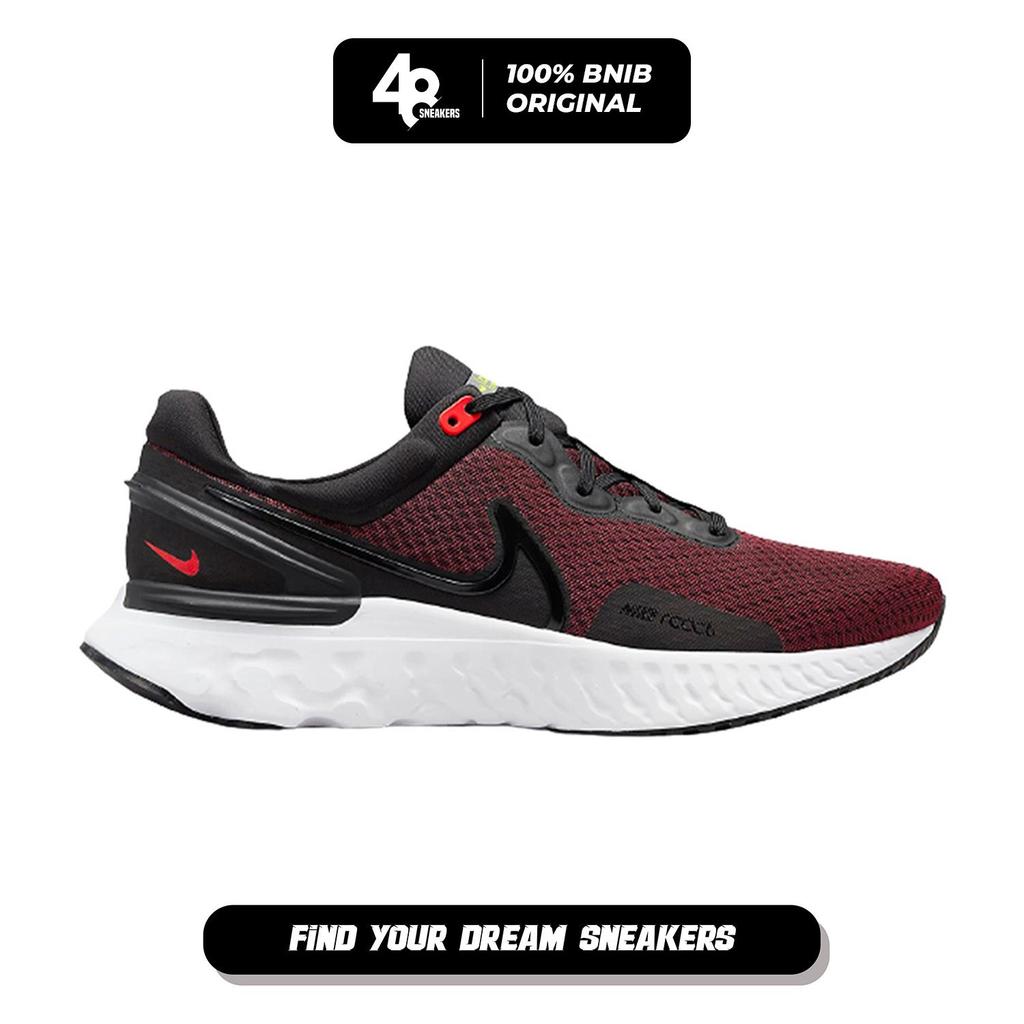 Sepatu Lari Pria Nike React Miler 3 Black Siren Red (DD0490-003) Original