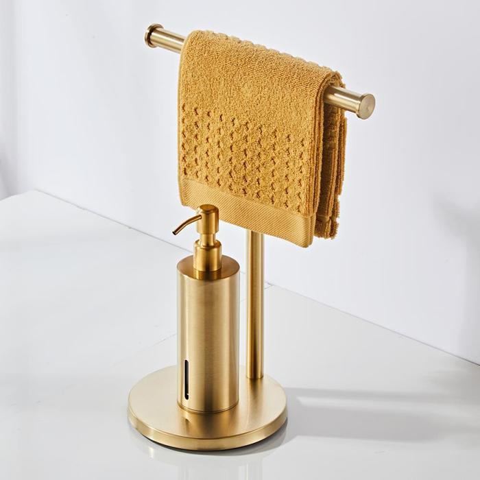 Soap Dispenser Gold Bathroom Hand Liquid Soap Dispenser With Towel Rack Kitchen Soap Dispenser