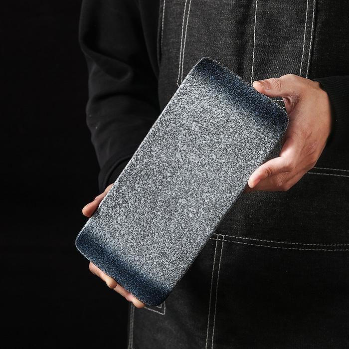 MARU Sushi plate/Long plate/Piring datar keramik/Piring sushi/Piring style jepang