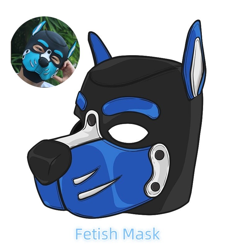 Fashion Uni Costumes Halloween Pupply Play Party Couples Games Full Face Fetish Masks Hood Latex