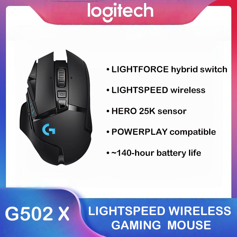 Logitech G502 X LIGHTSPEED 102g Wireless Gaming Mouse Hero 25K Sensor 13 Programmable Buttons