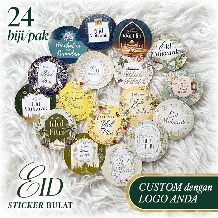 CUSTOM LOGO STIKER LEBARAN Sticker Bulat Toples Parcel Ramadhan