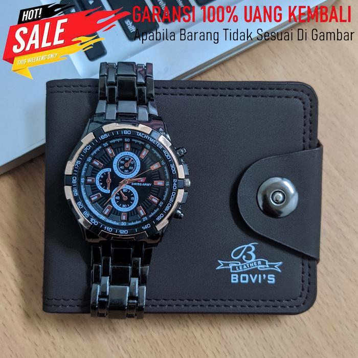 Eiger Wallet - Dompet Pria Premium Keren Kualitas Import Gratis Jam Tangan Stainless Anti Air Mewah