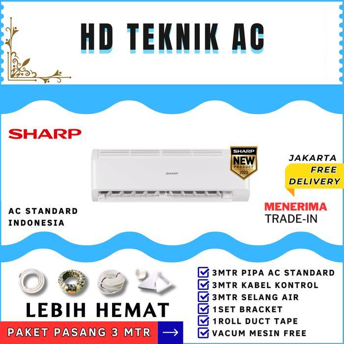 AC SHARP 1/2 PK - 2 PK MADE IN INDONESIA NEW R32 PASANG+ACESORIES MURAH