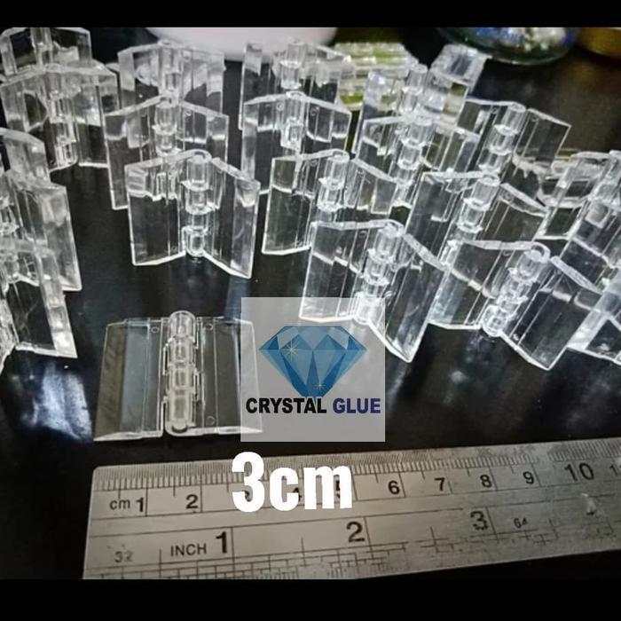 10 pcs engsel akrilik 3cm bening, engsel acrylic