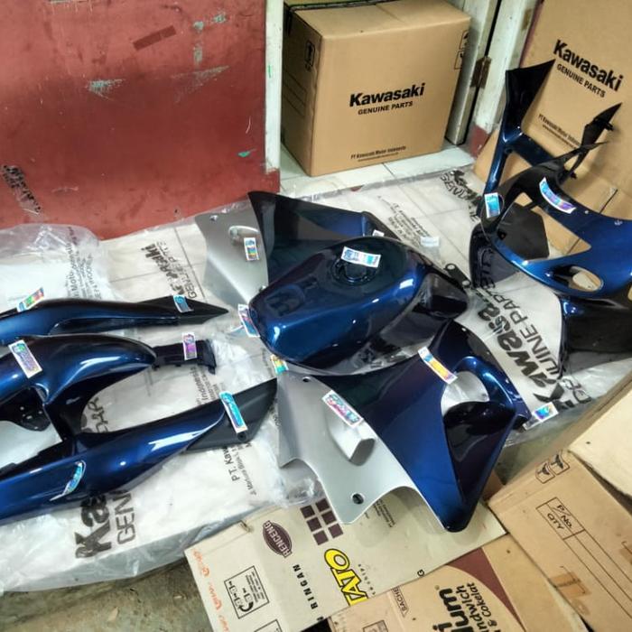 BODY BODI FULL SET FAIRING BARONG TANGKI NINJA RR OLD ZX CBU BIRU NAVY ORIGINAL KAWASAKI - PAKET B
