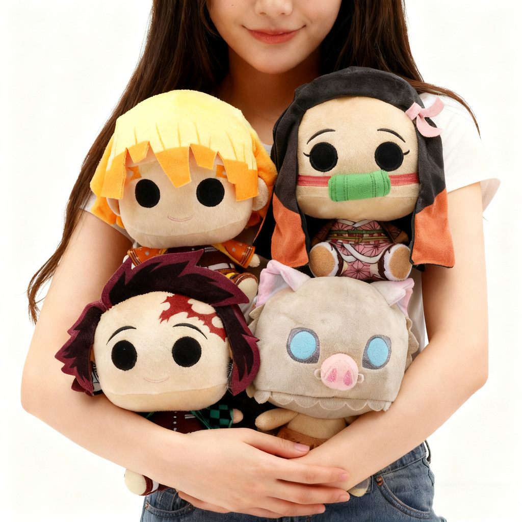 New 20cm Demon Slayer Cartoon Plush Toys Ghost Slayer Kamado Tanjirou Kamado Nezuko Kochou Figure