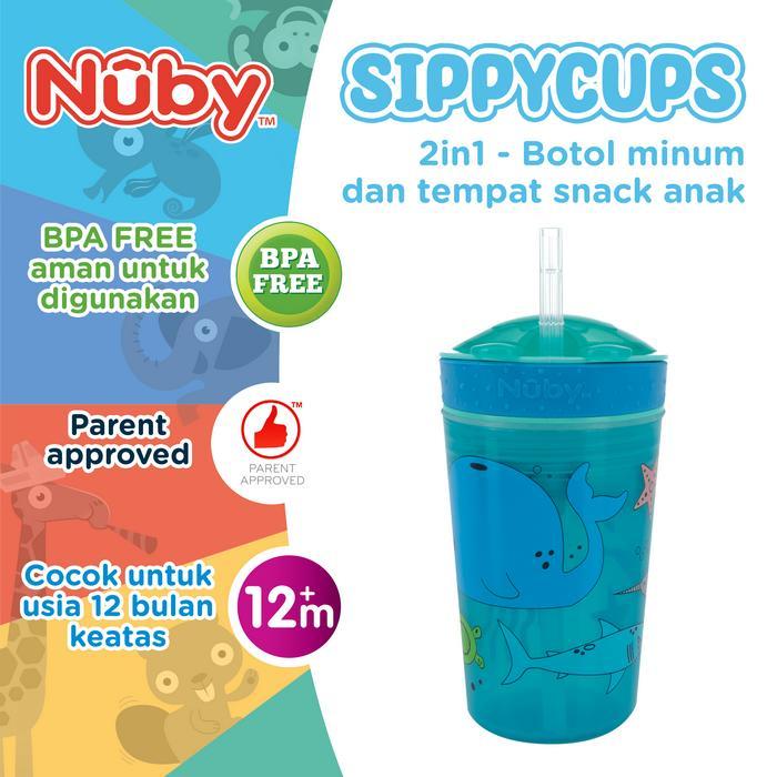 Snack N Sip Cup Sea Critters - Gelas &Amp; Tempat Cemilan Anak 2 In 1