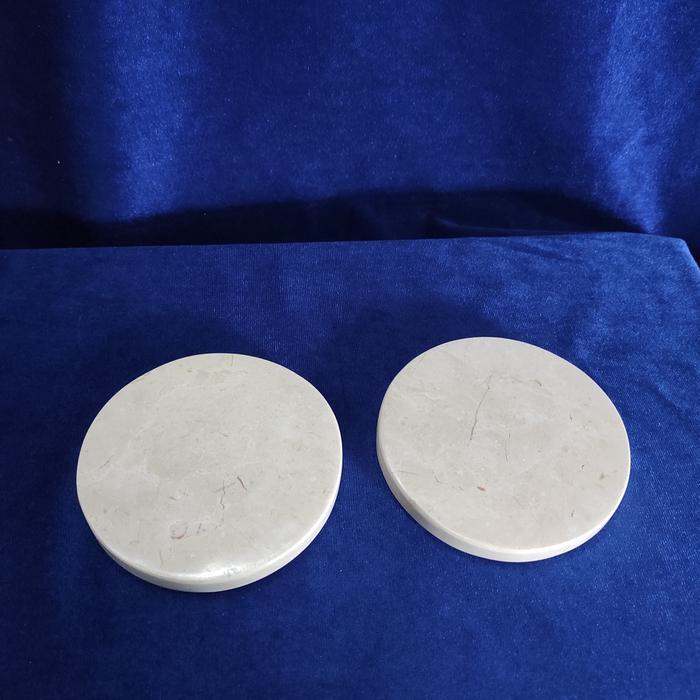 Coaster bulat tatakan gelas marmer 8cm glossy