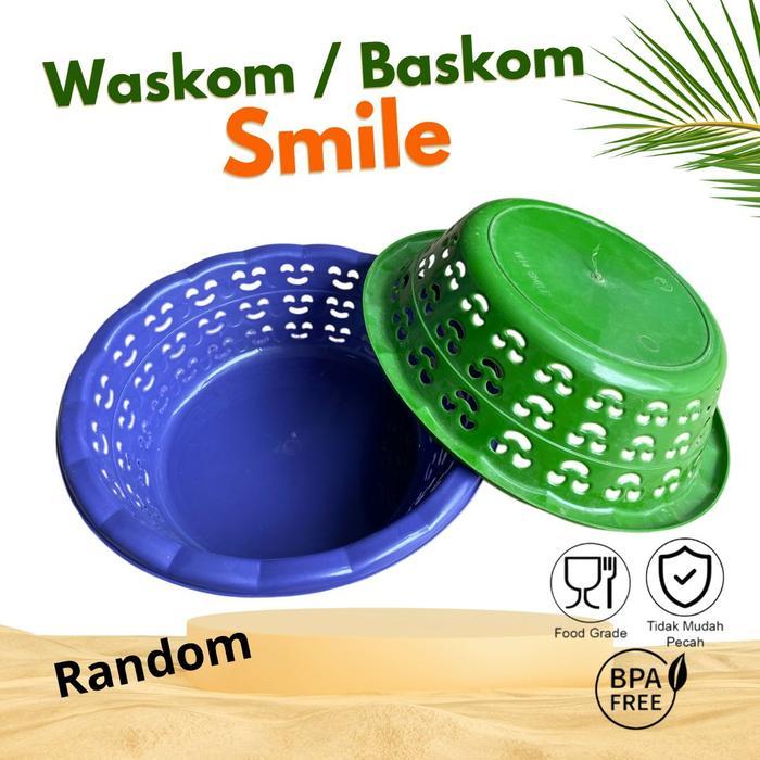 "New" Baskom Plastik Smile Marang 2 Lusin / 24 Pcs - Tempat Nasi Hajatan Serbaguna