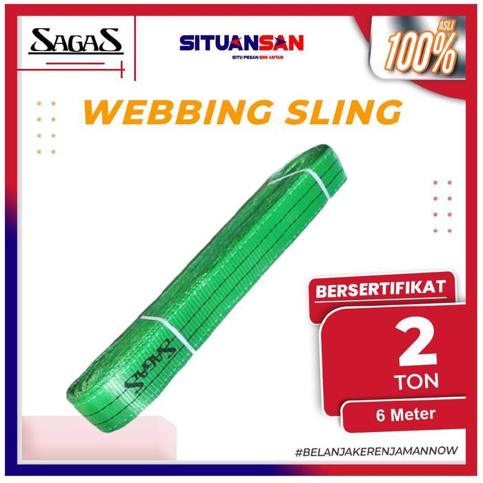 webbing sling 2 Ton x 6 Meter SAGAS sertifikat